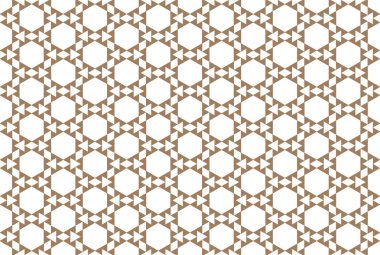 Kusursuz desen. Şekilli altıgenler, üçgenler, kahverengi elmaslar 