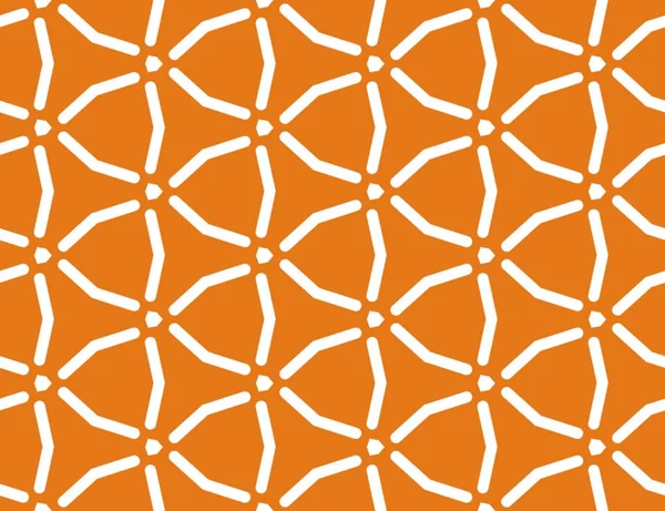 シームレスな幾何学模様。白い線、オレンジ色の背景. — ストック写真