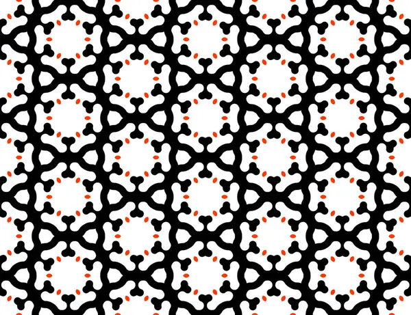 Naadloze geometrische patroon. In wit, zwart, rode kleuren. — Stockfoto