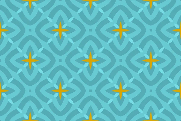 Seamless geometric pattern. Shaped turquoise and yellow rounded