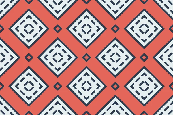 Seamless geometric pattern. Shaped outline squares in white and