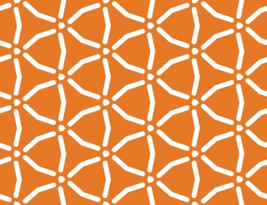 Vektör dikişsiz geometrik desen. Beyaz çizgiler, turuncu backgroun
