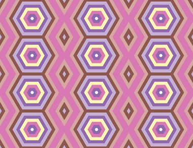 Vektör dikişsiz geometrik desen. Beyaz, turuncu, pembe, kahverengi bir