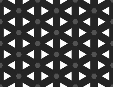 Vektör dikişsiz geometrik desen. Şekilli gri altıgenler ve whit