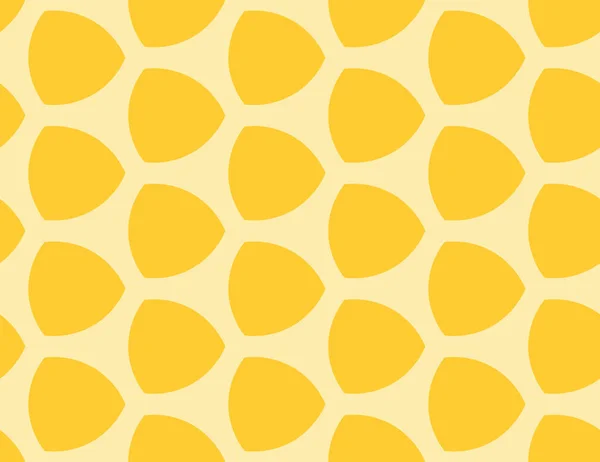 Vector seamless geometric pattern. Half lemon shapes in dark yel