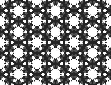 Vektör dikişsiz geometrik desen. Beyaz, gri, siyah renklerde.