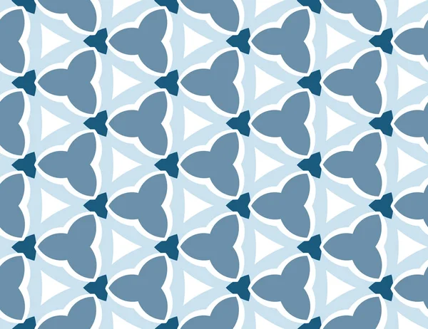 Vector naadloze geometrische patroon. In blauwe kleurtinten en wit — Stockvector