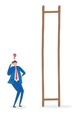 Vektör illüstrasyon adım olmadan işadamı ve merdiven karıştı