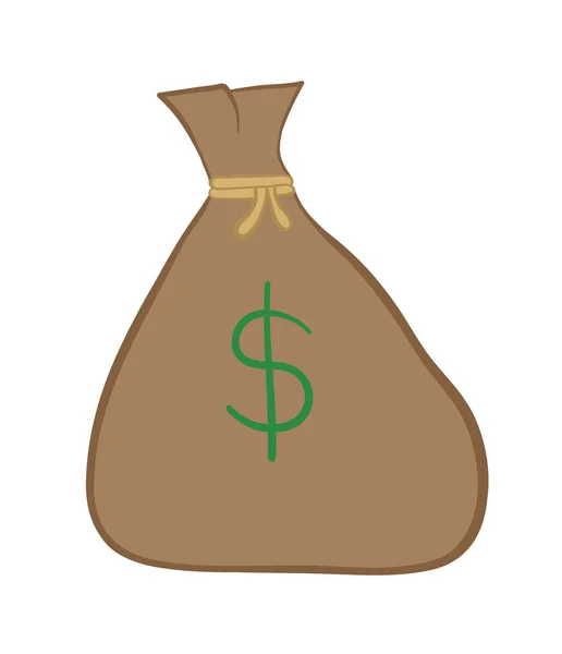 Ilustração vetorial saco dólar. Desenhado à mão . —  Vetores de Stock