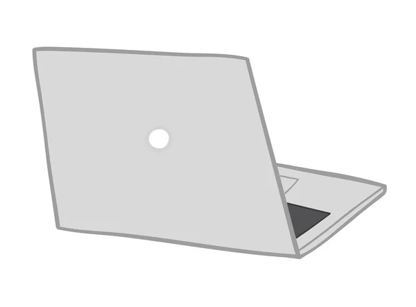 Computer portatile illustrazione vettoriale. Disegnato a mano . — Vettoriale Stock