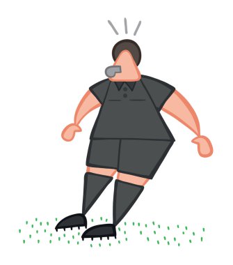 Vektör illüstrasyon hakem şaşırttı. Elle çizilmiş. 