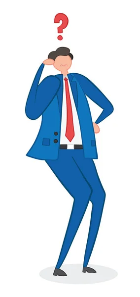 Vector illustration confused businessman. Hand drawn. — Stock Vector