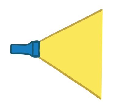 Vektör illüstrasyon el feneri. Elle çizilmiş. 