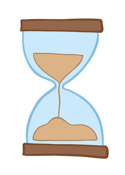 Vetor ilustração relógio de areia. Desenhado à mão . —  Vetores de Stock