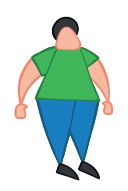 Vektör illüstrasyon adam ayakta. Elle çizilmiş. 