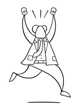 Patron kızgın ve çalışan elle çizilmiş vektör illüstrasyon.