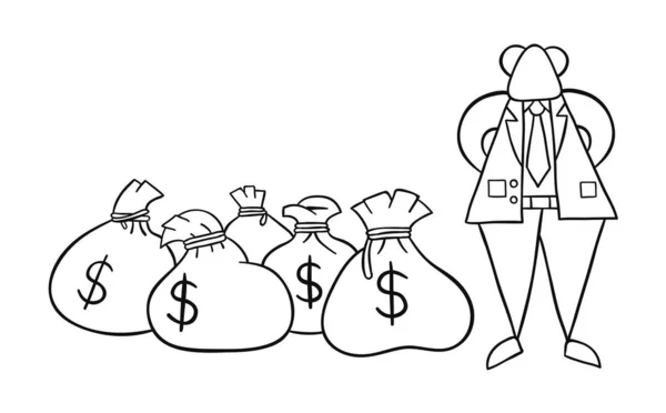 Векторная иллюстрация босса с долларовыми деньгами SA — стоковый вектор