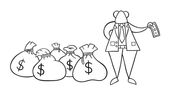 Векторная иллюстрация босса с долларовыми деньгами — стоковый вектор