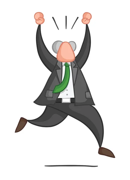 Hand-drawn vector illustration of boss angry and running. — Stock Vector