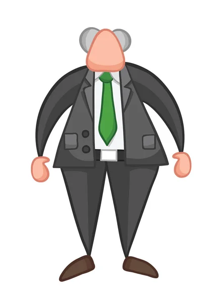 Hand-drawn vector illustration of boss standing. — Stock Vector