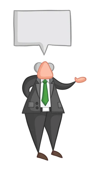 Hand-drawn vector illustration of boss talking. — Stock Vector