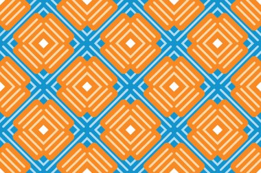 Vektör dikişsiz geometrik desen. Kahverengi ve açık mavi çizgiler, w