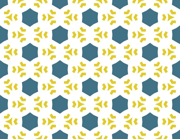 Modèle géométrique vectoriel sans couture. hexagones en forme de bleu, jaune — Image vectorielle