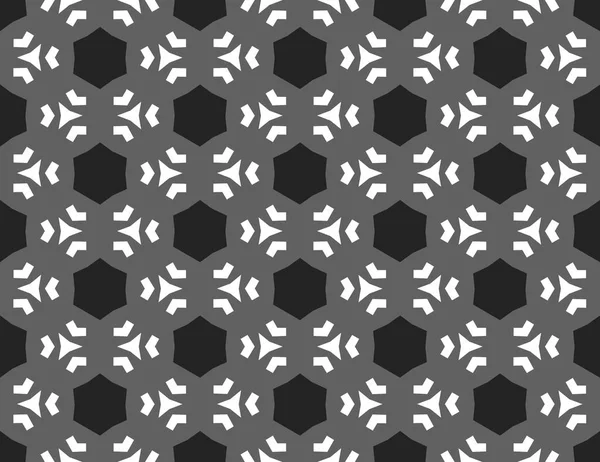 Vector seamless geometric pattern. Shaped black hexagons, white — Stock Vector