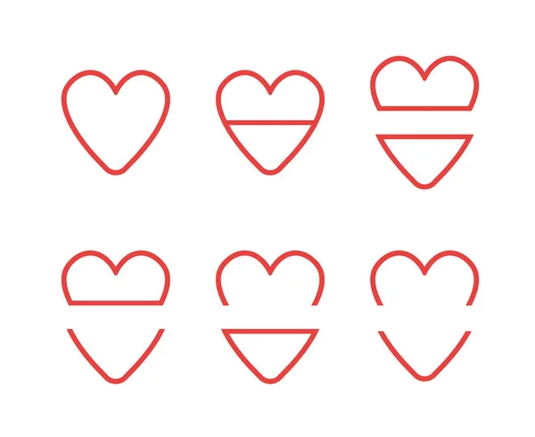 Vector icon set of hearts. — Stock Vector