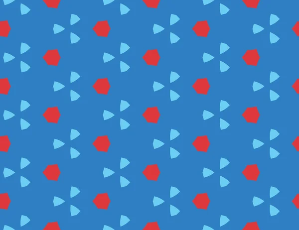 Vector naadloos geometrisch patroon. Vormgegeven rode zeshoeken, licht bl — Stockvector
