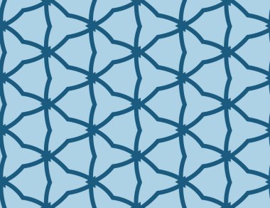 Vector seamless geometric pattern. Shaped dark blue barbed wires