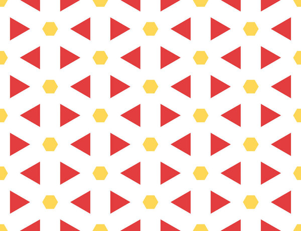 Векторный бесшовный геометрический узор. Форма желтых шестиугольников и re
