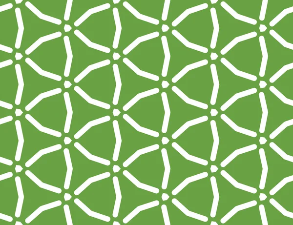 ベクトルシームレス幾何学模様。白い線、緑の背景 — ストックベクタ