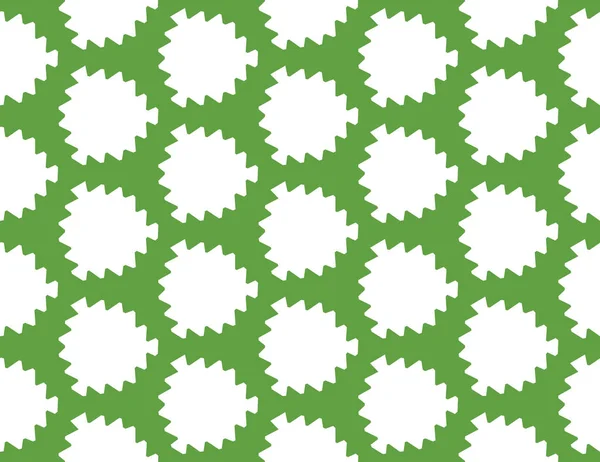 Padrão geométrico sem costura vetorial. Folhas verdes em forma, ba branco — Vetor de Stock