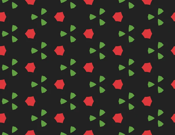 Vektor nahtlose geometrische Muster. geformte rote Sechsecke, grüne tr — Stockvektor