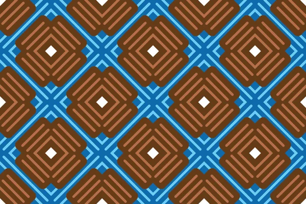 Modèle géométrique vectoriel sans couture. brun clair, lignes bleu clair — Image vectorielle