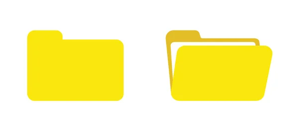 Set di icone vettoriali di cartelle di file aperte e chiuse . — Vettoriale Stock