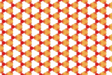 Suluboya kusursuz geometrik desen. Kullanılmış kırmızı, turuncu, beyaz c