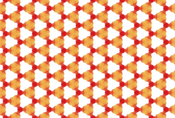 水彩シームレス幾何学模様。赤・オレンジ・白c — ストック写真