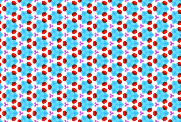 Suluboya kusursuz geometrik desen. Kırmızı, mavi, mor kolo — Stok fotoğraf
