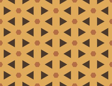 Vektörsüz geometrik desen. Şekillendirilmiş kahverengi altıgenler, triang