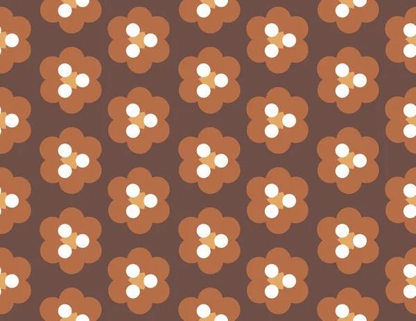 Vector seamless geometric pattern. Shaped white and brown circle — 스톡 벡터