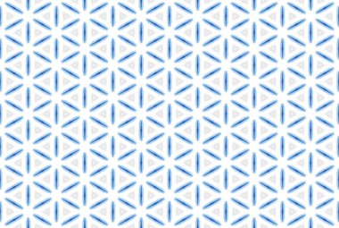 Suluboya kusursuz geometrik desen. Mavi ve gri renklerle, 