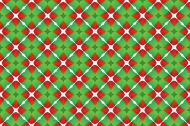 Kusursuz geometrik desen. Kullanılan gradyan, yeşil, kırmızı ve beyaz renkler.