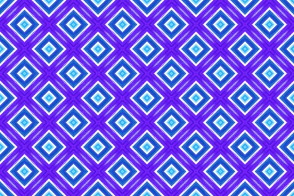 Watercolor seamless geometric pattern. In blue, purple, white co — ストック写真