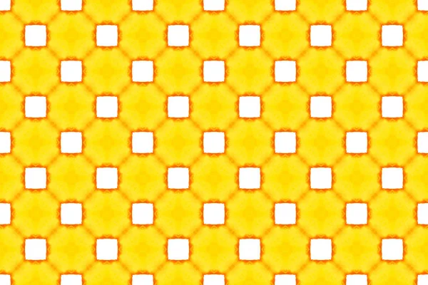 Bezszwowy geometryczny wzór akwareli. Żółty, pomarańczowy, biały — Zdjęcie stockowe