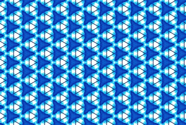 Aquarell nahtlose geometrische Muster. in blau, schwarz, weiß — Stockfoto