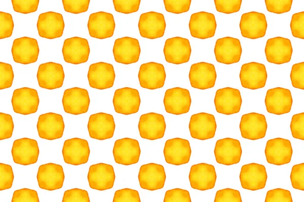 Bezszwowy geometryczny wzór akwareli. W żółtym i pomarańczowym colo — Zdjęcie stockowe