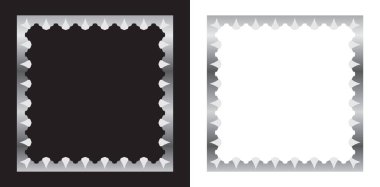 Gümüş renkli fotoğraf çerçevesi, beyaz ve siyah arkaplan içeren boş arkaplan vektör tasarımı, gradyan.