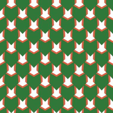 Geometrik şekilli ve renkli kusursuz desenli vektör arkaplanı.